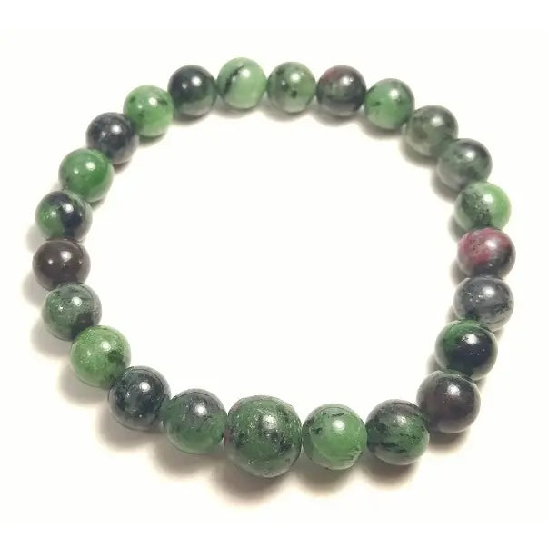 Ruby Zoisite Stretchy Beaded Bracelet