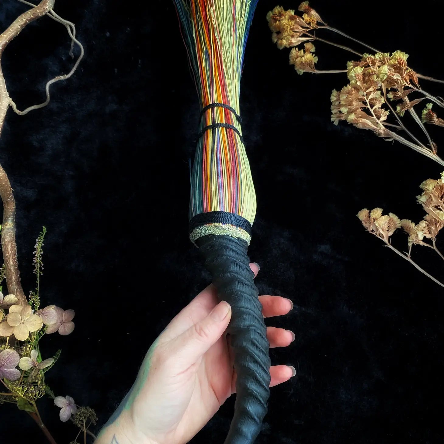Troll's Altar Broom w/Springbok Horn Handle