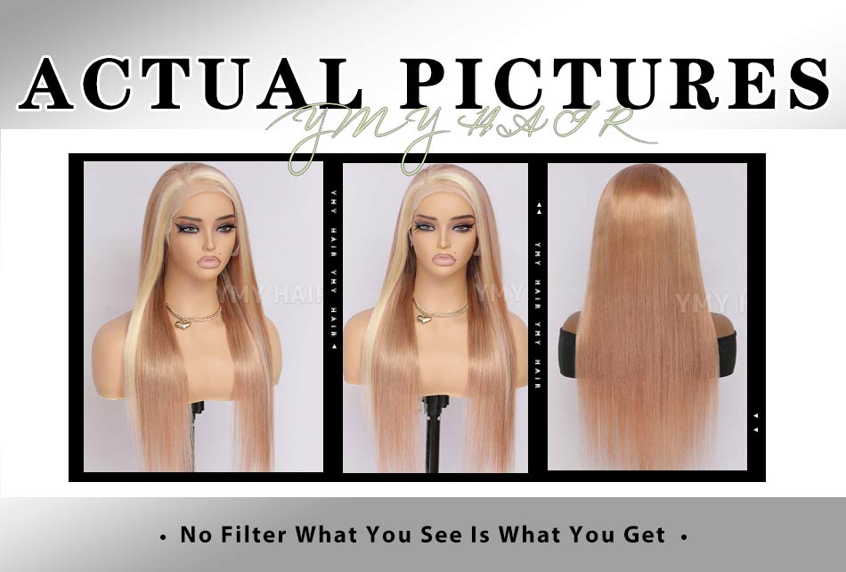 straight blonde highlight hd lace wig