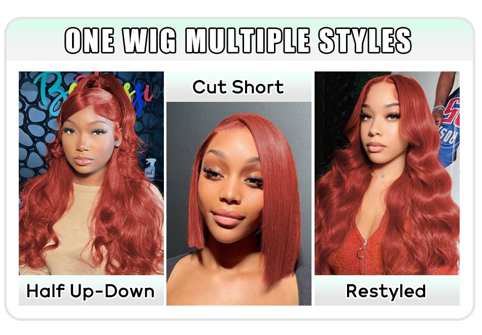 orange ginger color straight hd lace wig hairstyles