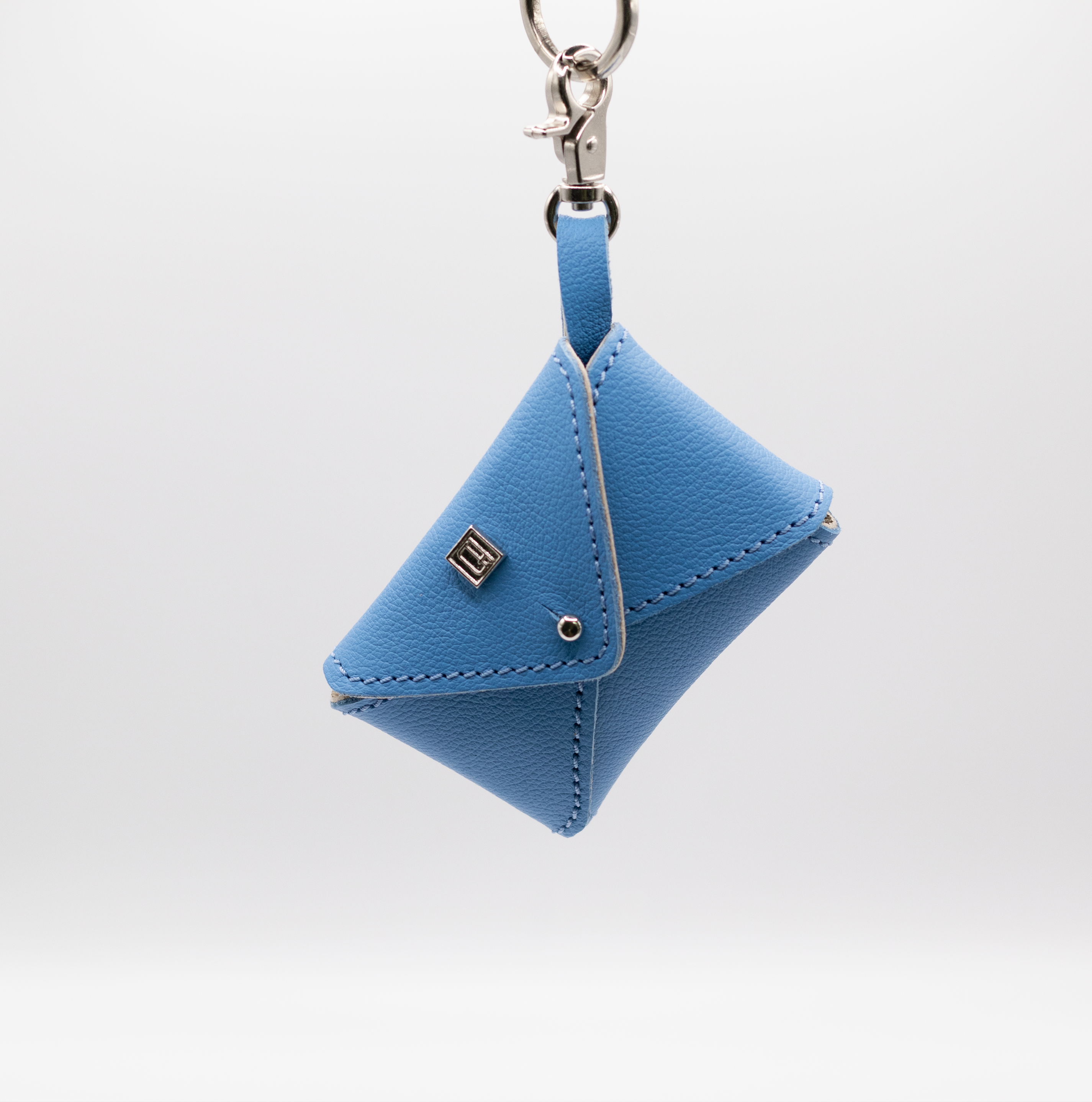 Leather Triangle Coin Purse #Blue US$35 (Free Shipping) | ES Corner