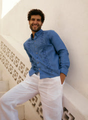 guayabera azul