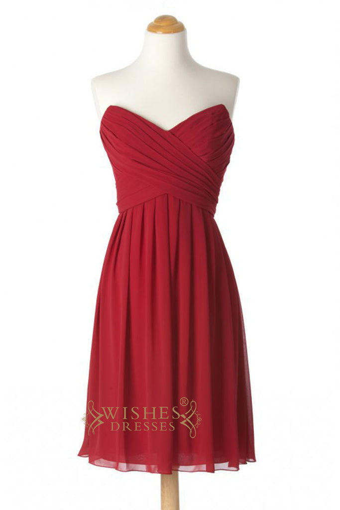 red knee length bridesmaid dresses