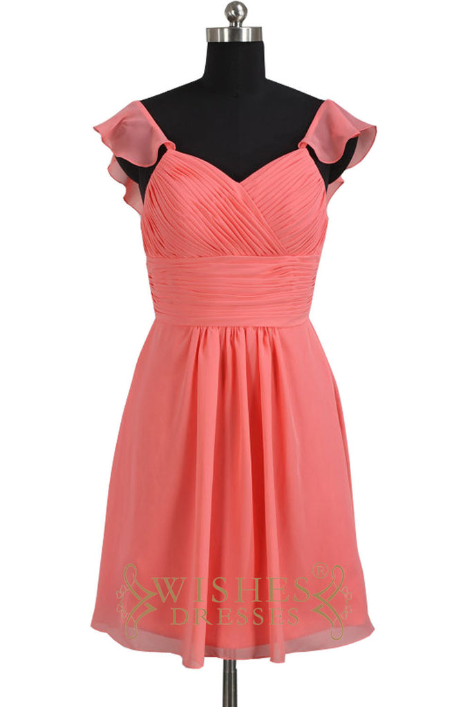 coral knee length dress