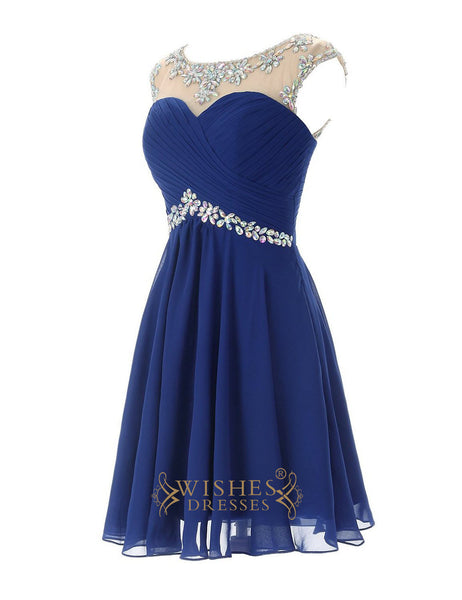 Sexy Royal blue Chiffon Short Cocktail Dress / Prom Dress/ Homecoming