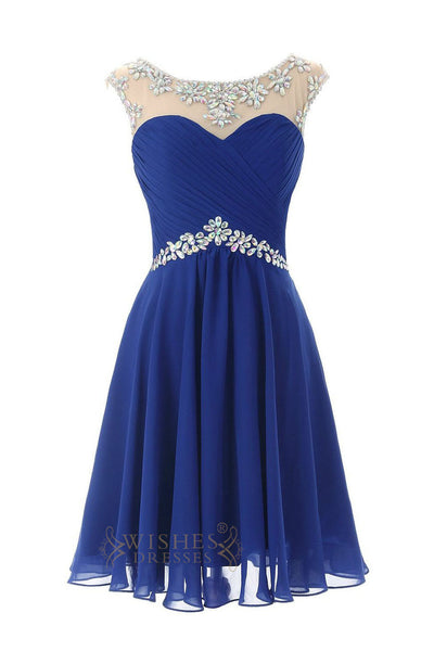 Sexy Royal blue Chiffon Short Cocktail Dress / Prom Dress/ Homecoming