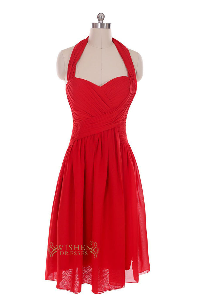 red halter top dress