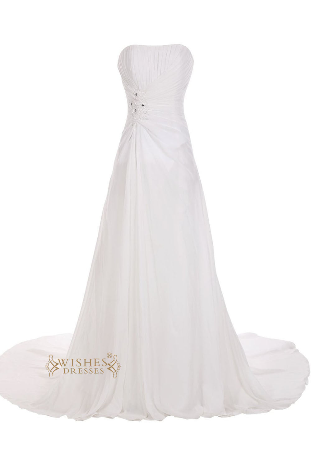 strapless chiffon wedding dress