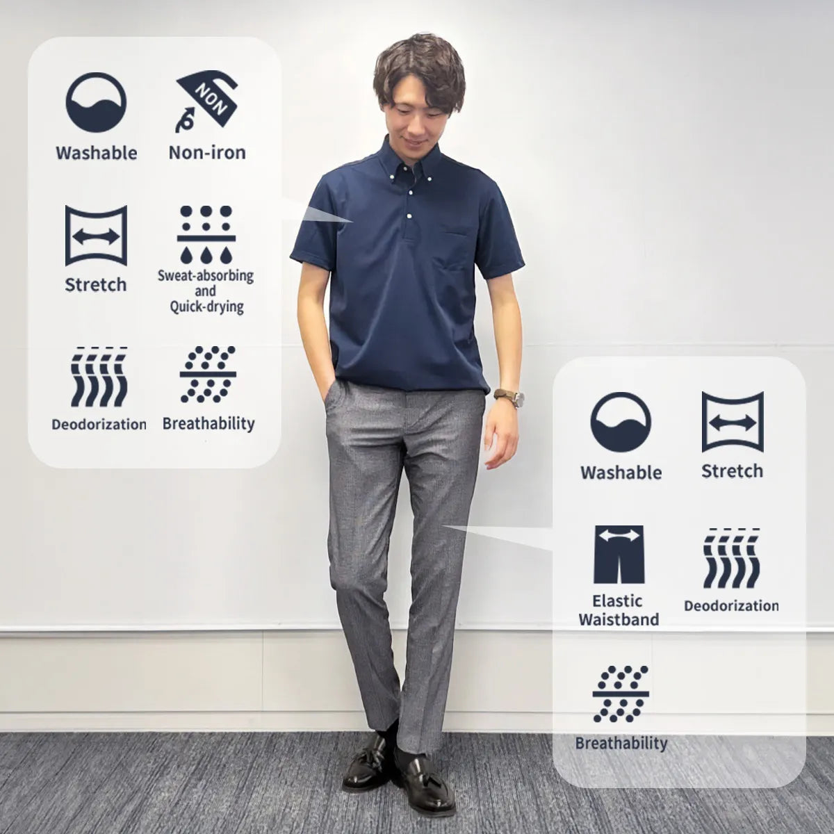 Tuesday|For Mainly office work day; Pajama Suit Pants + Cool Polo Shirt