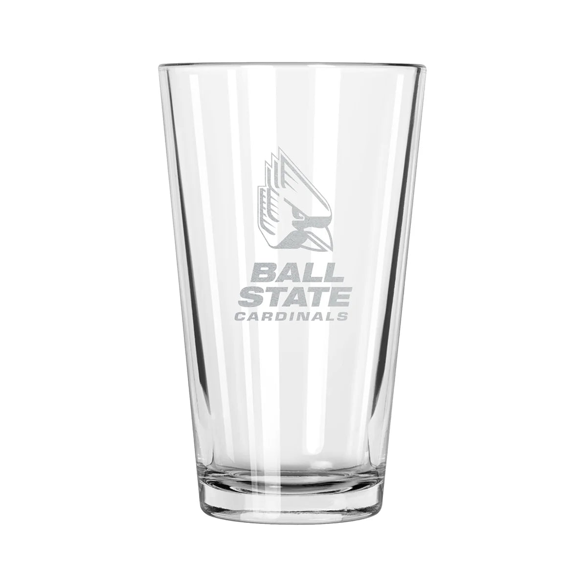 Ball State Cardinals Etch Pint Glass - Official NCAA Merchandise