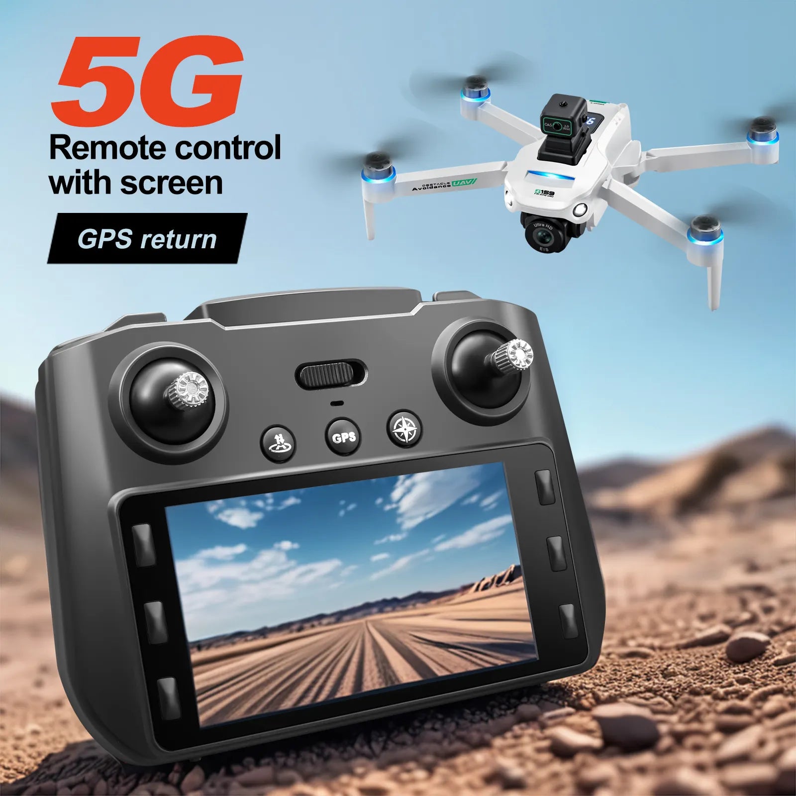 S159 Pro Max Drone โ 5G WiFi GPS 4K Dual Camera with EIS & Obstacle Avoidance