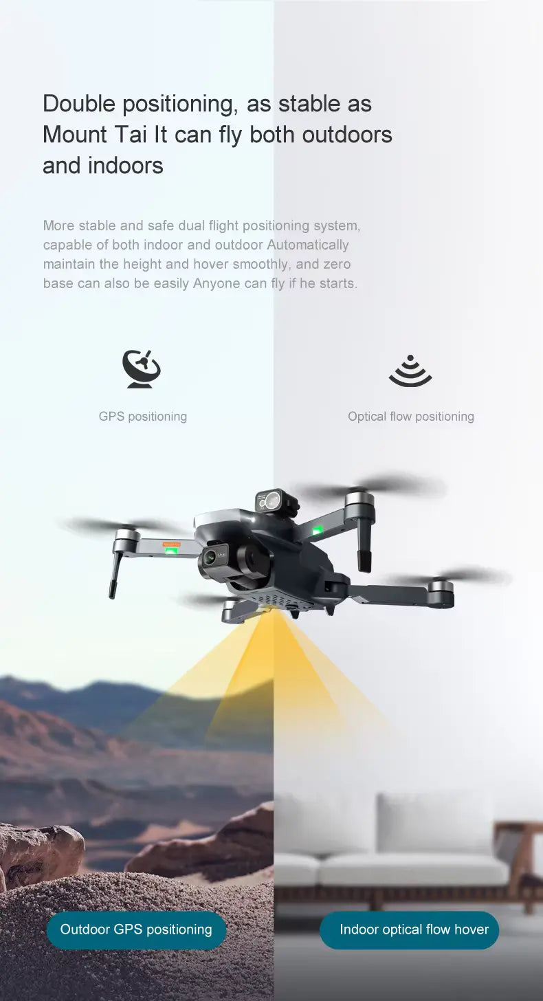 Brushless motor GPS quadcopter in the air