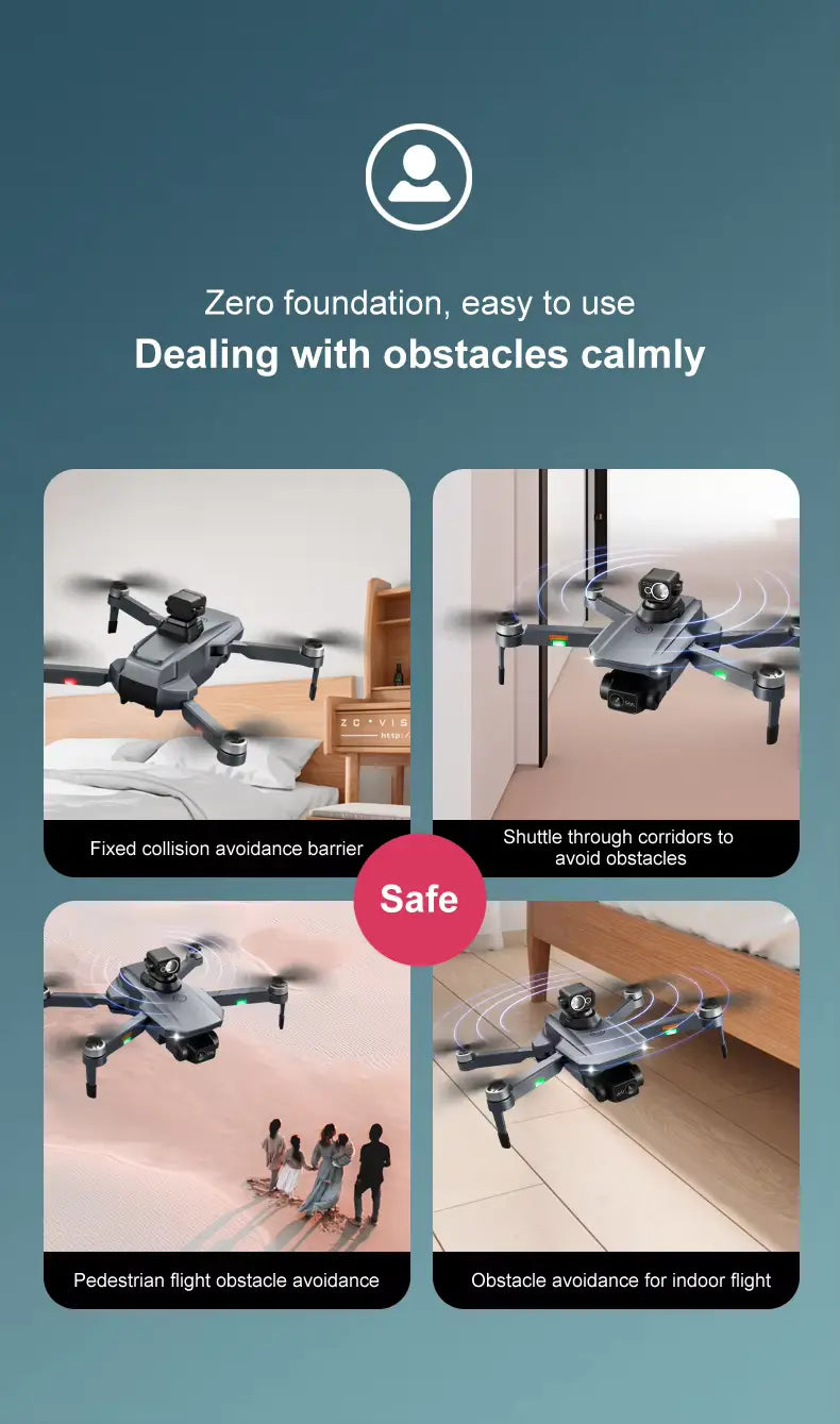 Foldable GPS drone in action with smooth flight