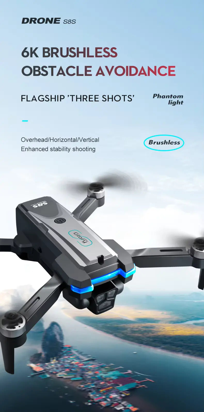 Drone with headless mode for easy piloting and improved user experience, perfect for beginners and casual flyers