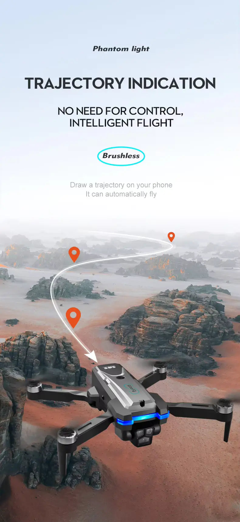 Drone with one-key takeoff and landing function for smooth operation, ideal for both beginners and experienced users