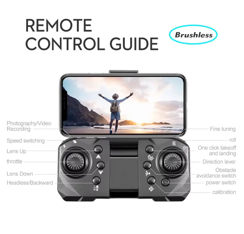 Stable flight with altitude hold and headless mode, ensuring smooth operation and easier control for beginners