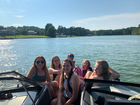 My girls with their friends on the boat