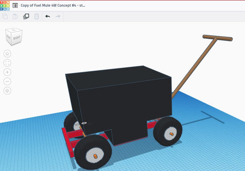 Smart Ass Fuel Mule first 3D Concept Drawing in Tinkercad