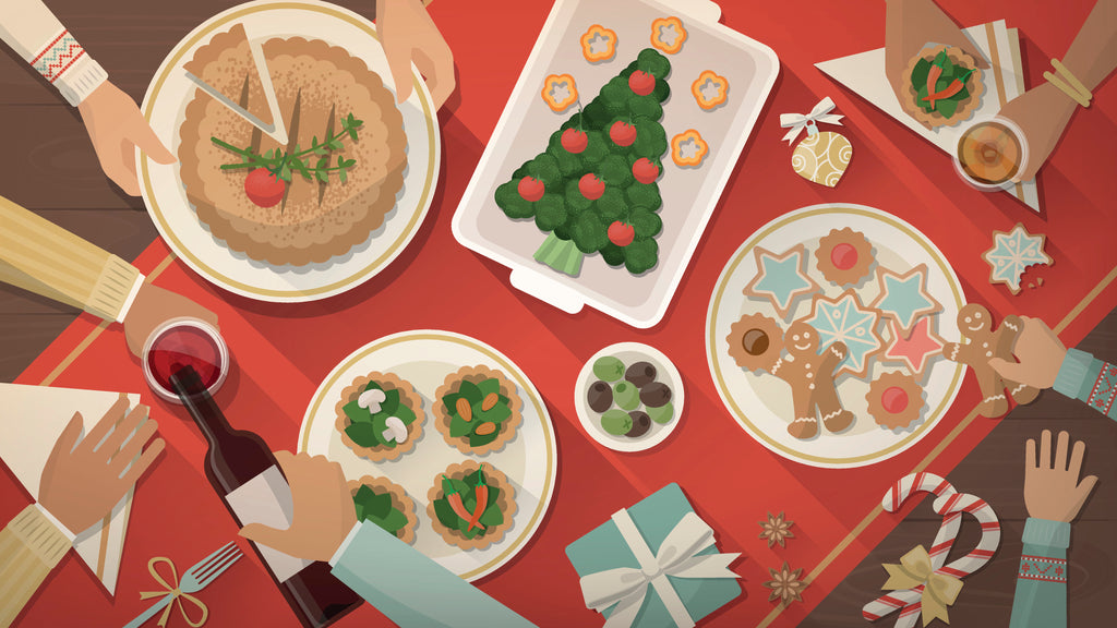 animated vegan Christmas dinner