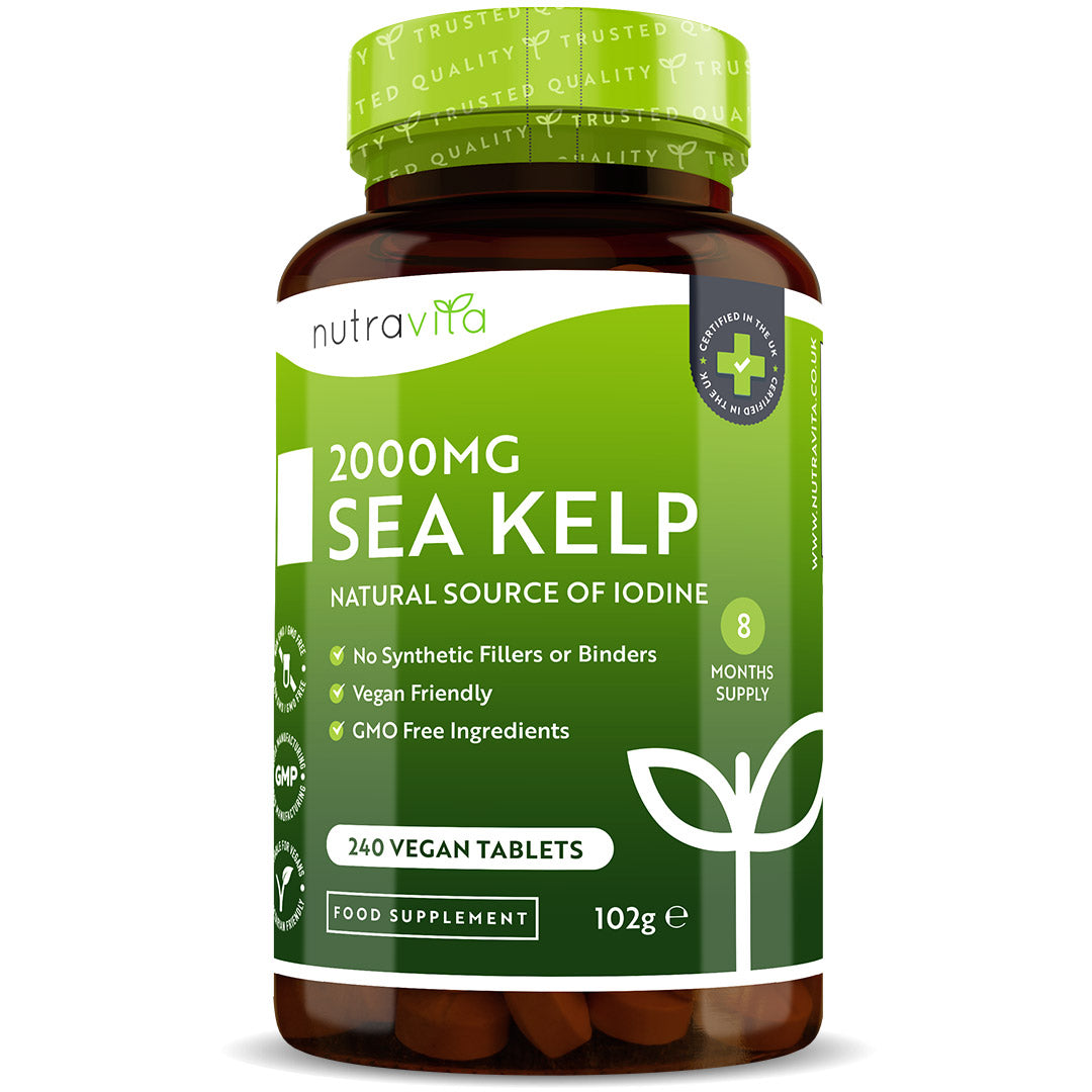 Sea Kelp 240 Vegan Tablets - Richest Natural Source of Iodine | Nutravita