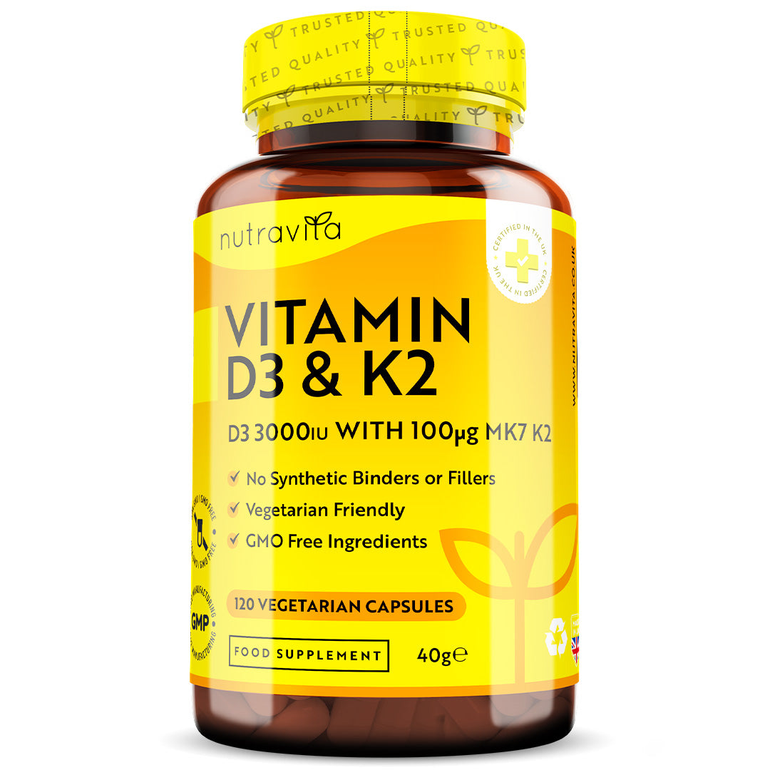 Vitamin D3 with Vitamin K2 Superblend 120 Capsules Nutravita