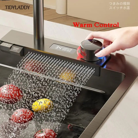 Waterfall Workstation Kitchen Sink Set With Digital Temperature – FLAME AND  FLAVOR