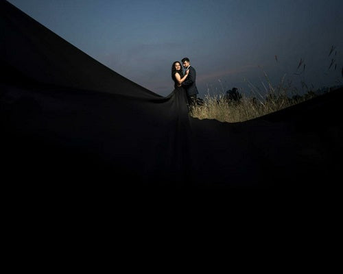 G501 (2), Gerua Black Maternity Shoot Infinity Long Trail Gown