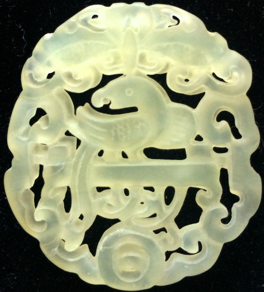 Natural Jadeite Translucent Light Celadon Green Jade Tablet/Medallion ...