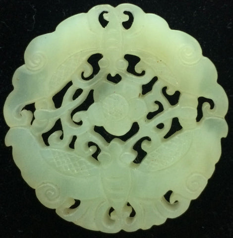 Natural Jadeite Translucent Celadon Green Jade Tablet/Medallion/Pendan ...