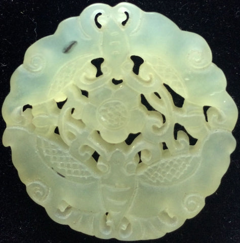 Natural Jadeite Translucent Light Celadon Green Jade Tablet/Medallion ...