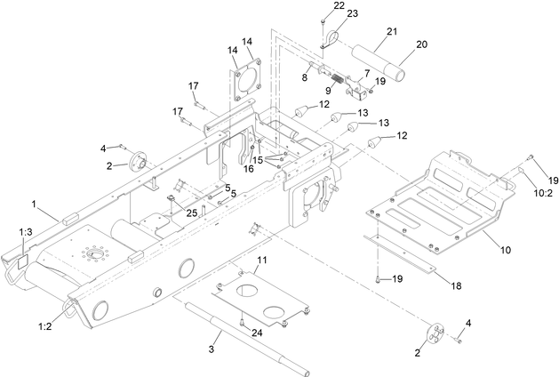 bottom frame for toro swivel mud buggy