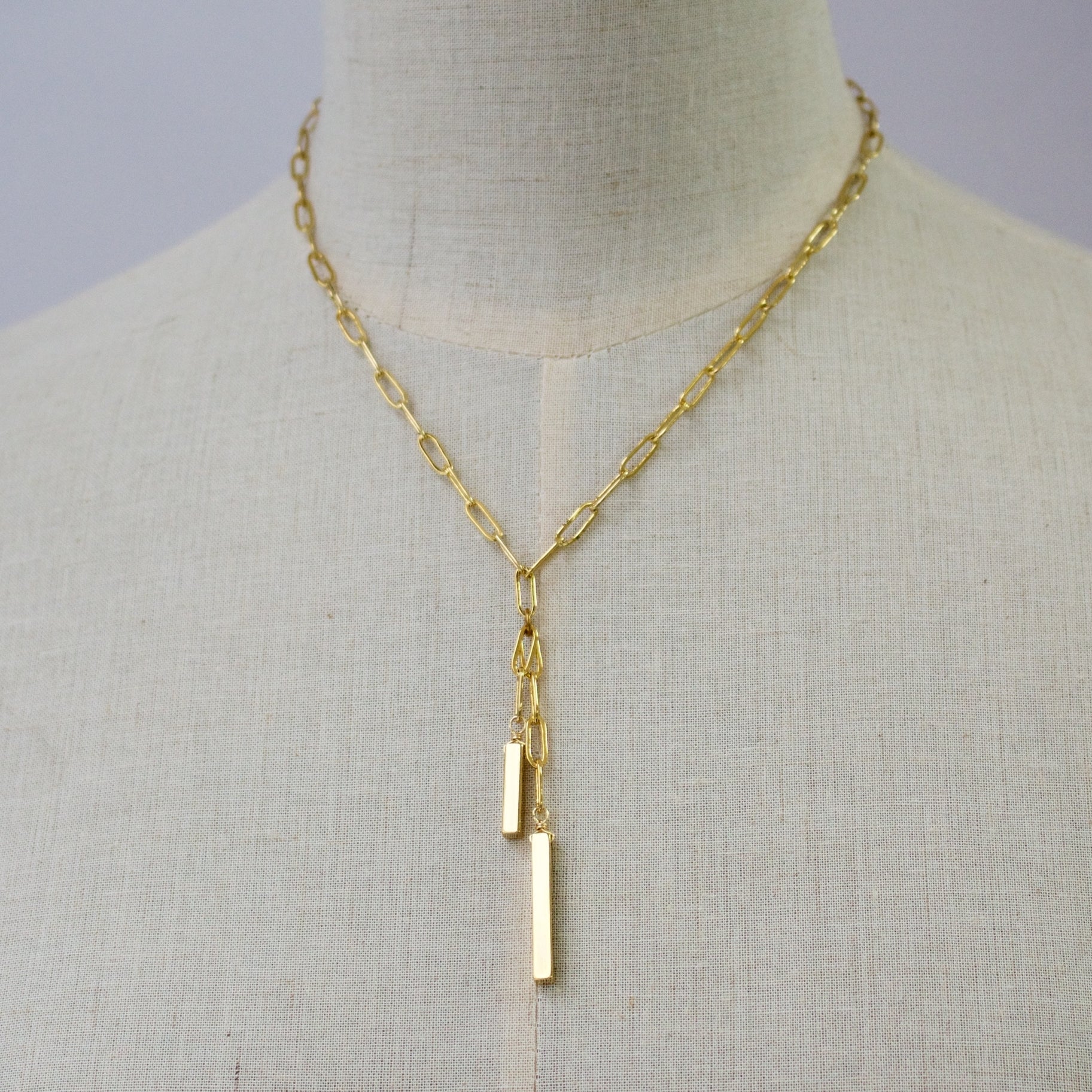 Lenox Y Necklace - Gold