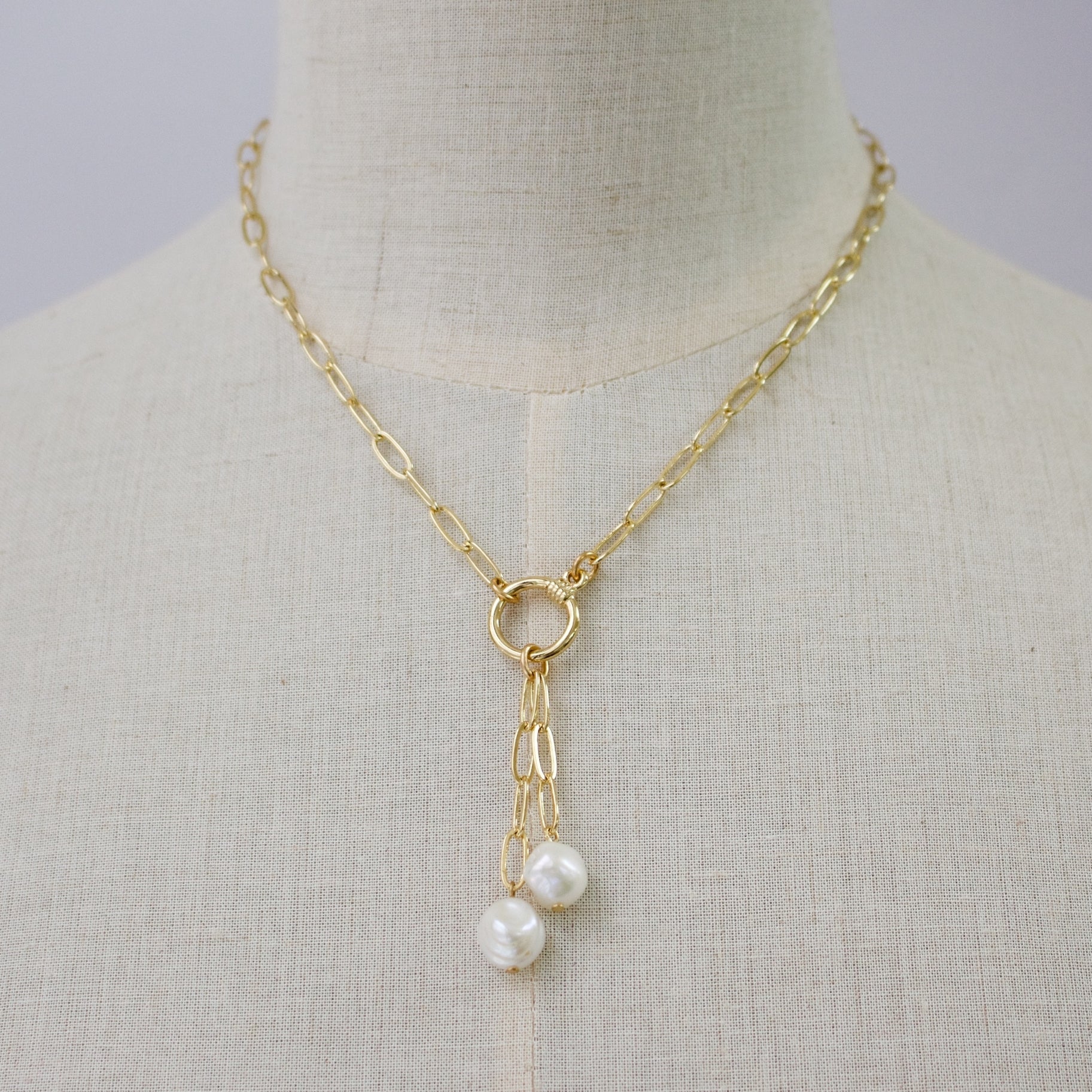 Anna Pearl Toggle Necklace