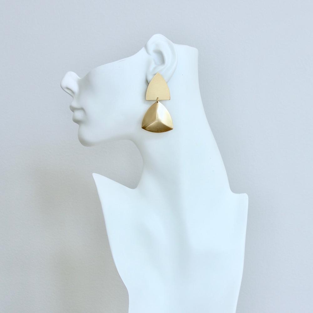 Brass Shield Post Earrings