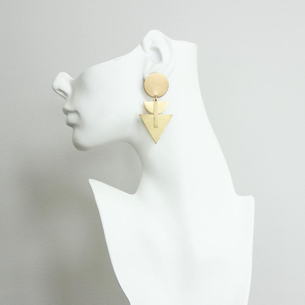 Brass Chrysler Deco Post Earrings