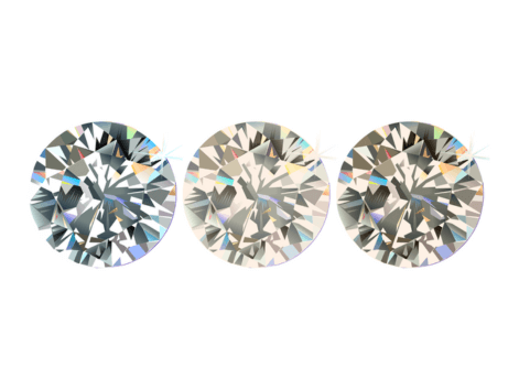 3 different coloured diamonds on a white backgound