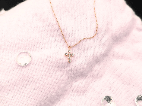 Rose Gold Diamond Cross Necklace