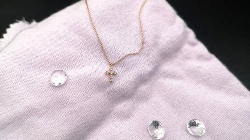 Rose Gold & Diamond Cross Necklace Available Through Argemti Luxus