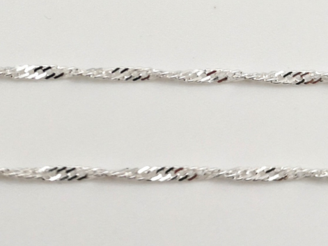 Silver singapore chain on a white background