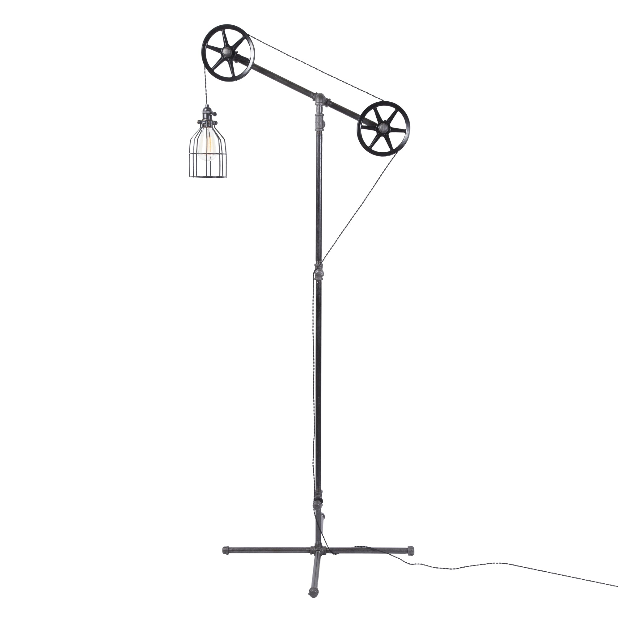 Industrial Floor Lamp With Black Steel Wheels West Ninth Vintage