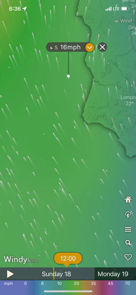 OC1 Wind Report Windy App