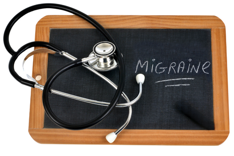 migraine written on slate