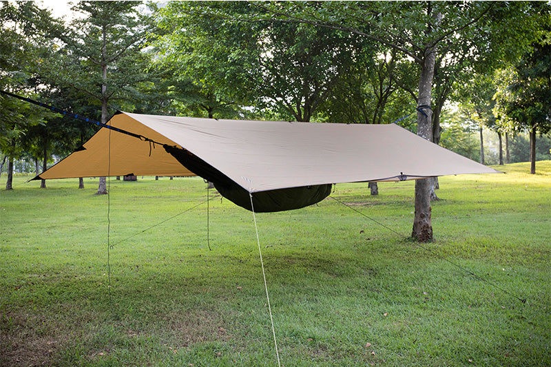 RipStop 210T Polyester Hammock Tarp Sun Shelter 3x4m Compact Durable Backpack Awning 100% Waterproof