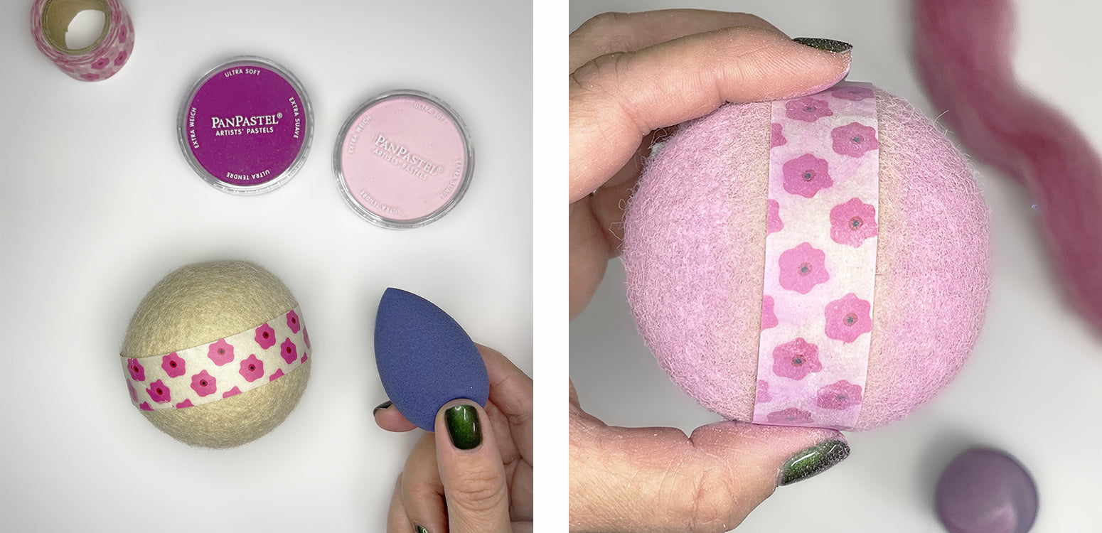 Add color to pom with pan pastels