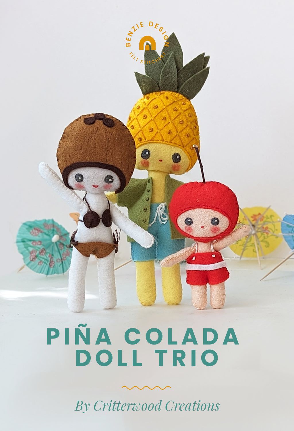 Pina Colada Felt Dolls Tutorial