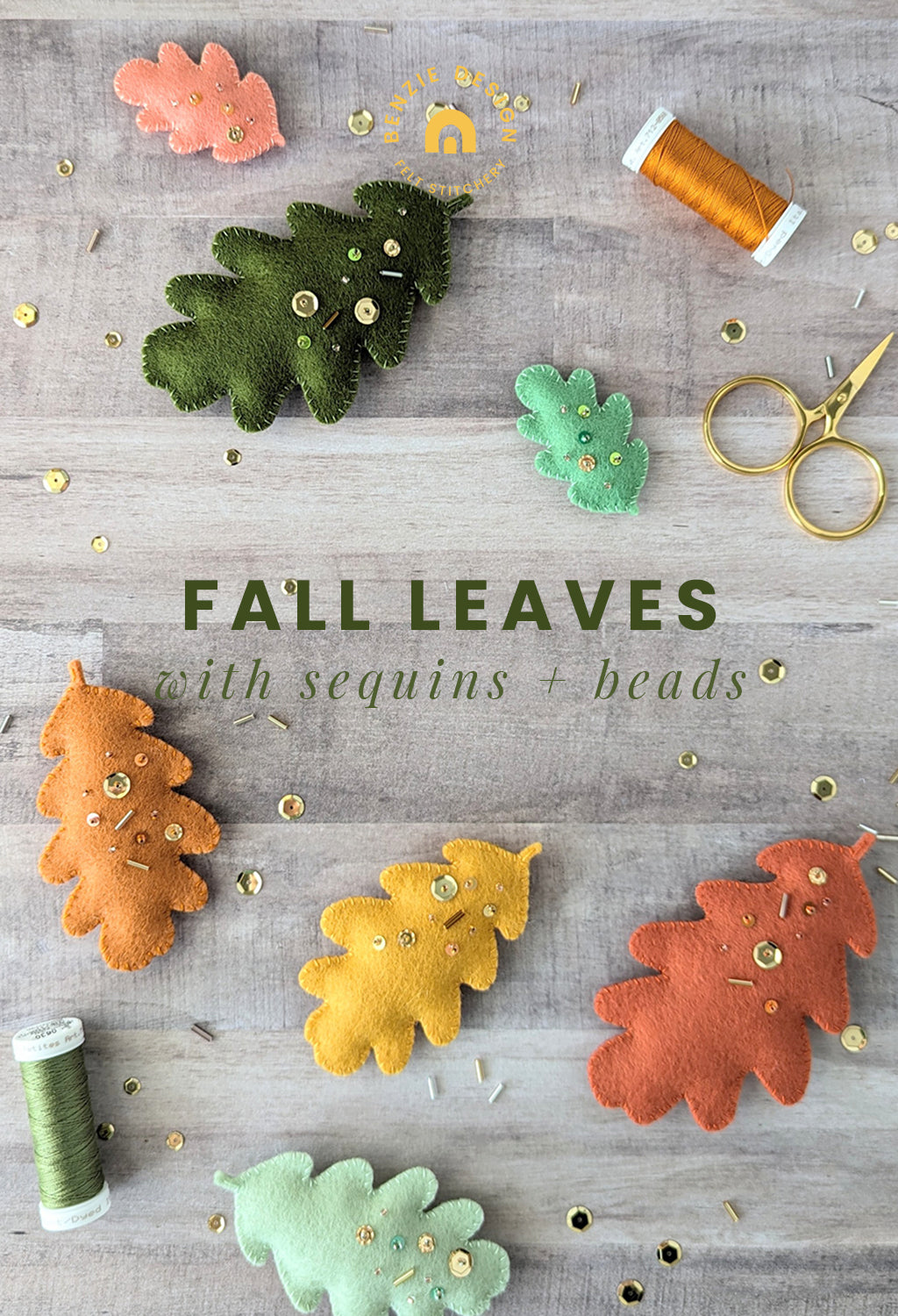 Felt Fall Leaves with Sequins and Beads Tutorial