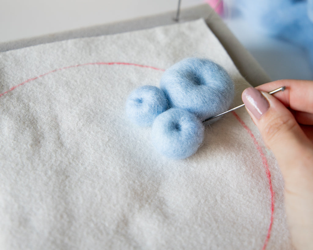 Attaching wool felted barnacles