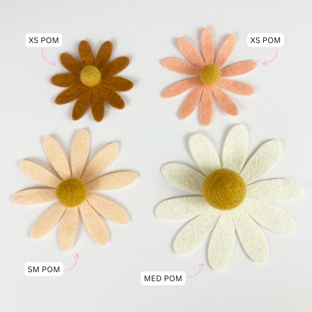 Matching pom centers to daisy sizes