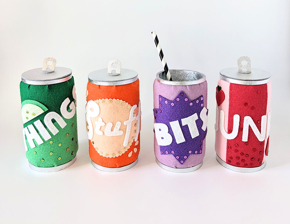 Assorted soda storage cans