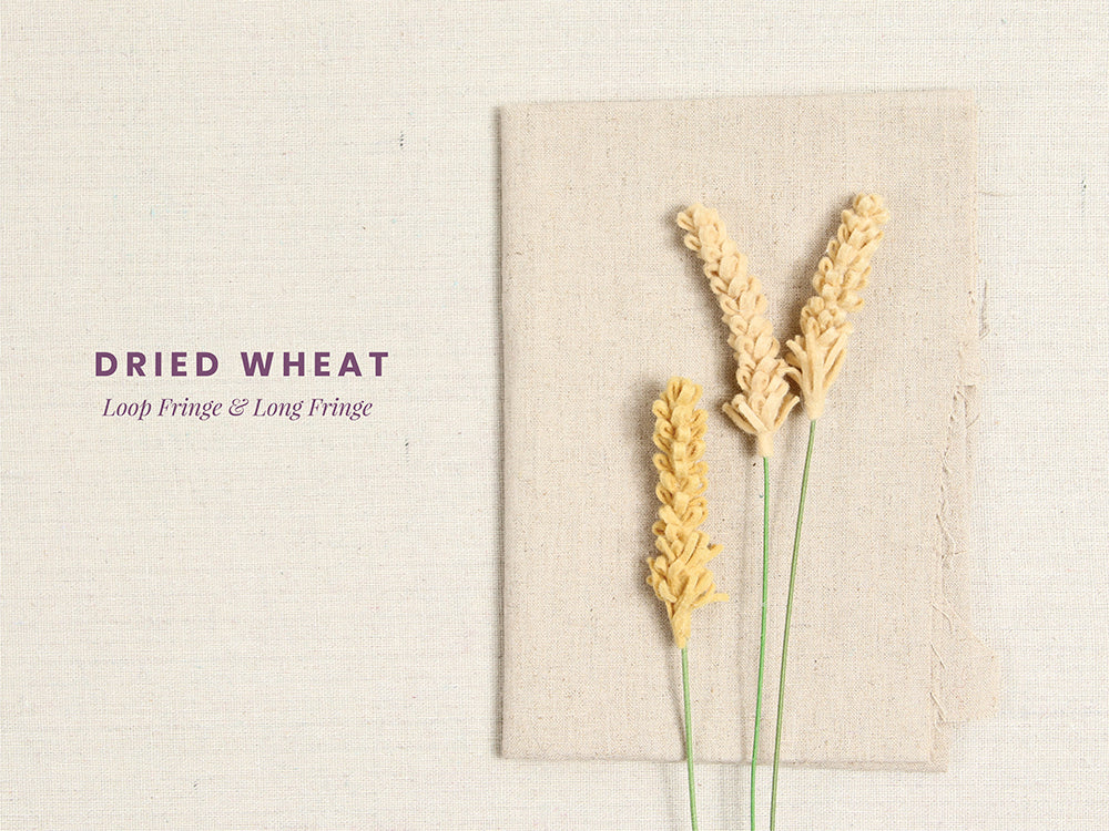 Using loop fringe to create dried wheat